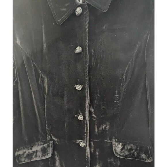 J. Jill Women's Size MP Velvet Jacket w/ Asian Knot Frog Closure & Buttons ~ New - Picture 6 of 15